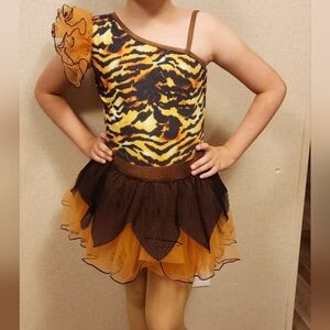 Girls Tutu Tiger Costume with Bow size 8